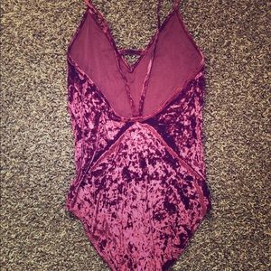 Velvet Open-Back Bodysuit